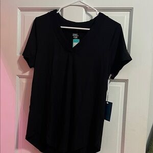 Market & Spruce Black Short Sleeve V-Neck Tee
